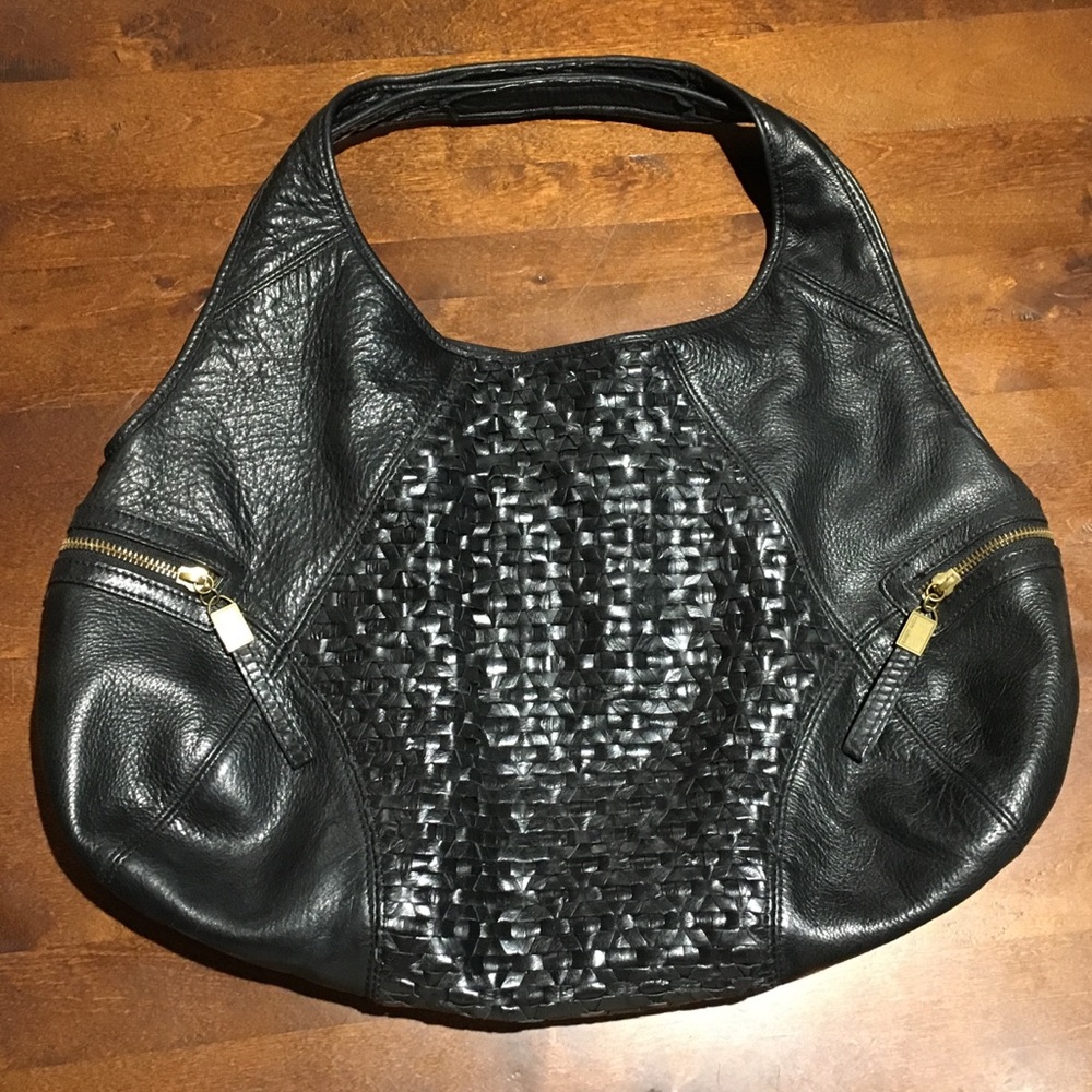 Elliott Luca Woven Black Handbag